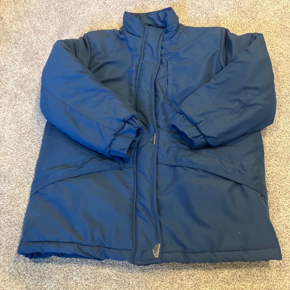 Tudor Court Vintage Blue Puffer Parka Heavy Quilted Winter Jacket Womens L Basic
